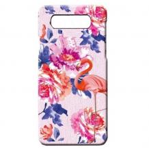 Силиконов калъф / гръб / TPU LUXO за Samsung Galaxy S10 Plus - цветя / розово фламинго