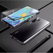 Магнитен калъф Bumper Case 360° FULL за Huawei P30 Pro - прозрачен / черна рамка