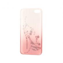 Луксозен твърд гръб / капак / с камъни за за Apple iPhone 5 / iPhone 5S - розов / обувка