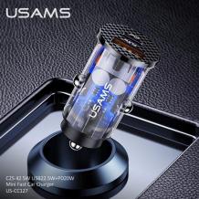 Универсално зарядно за кола USAMS US-CC127 42.5W USB 22.5W+PD 20W Mini Fast Car Charger