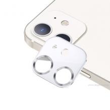 USAMS Tempered Glass Metal Camera Lens Apple iPhone 12 Mini 5.4'' / Стъклен протектор за задна камера на Apple iPhone 12 Mini 5.4'' - бял
