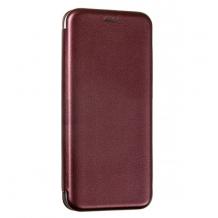 Луксозен кожен калъф Flip тефтер със стойка OPEN за Samsung Galaxy A40 - бордо
