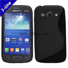 Силиконов калъф / гръб / ТPU S-Linee за Samsung Galaxy Ace 3 S7272 / S7270 - черен