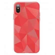 Силиконов калъф / гръб / PRISM GEOMETRIC TPU за Samsung Galaxy A7 2018 A750F - червен / призма