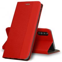Кожен калъф Sensitive Book със стойка за Samsung Galaxy A20e - червен