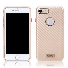 Оригинален гръб REMAX Carbon Series за Apple iPhone 7 - златен / карбон