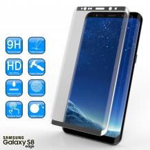 Оригинален извит стъклен протектор /3D full cover Tempered glass screen protector / за Samsung Galaxy Note 8 N950 - сребрист
