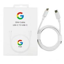 Кабел Google Cable за зареждане и пренос на данни / USB-C to USB-C 30W 1m - бял
