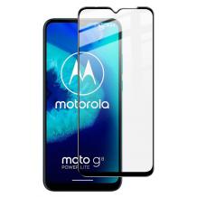 5D full cover Tempered glass Full Glue screen protector Motorola Moto G8 Power Lite / Извит стъклен скрийн протектор с лепило от вътрешната страна за Motorola Moto G8 Power Lite - черен