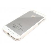 Силиконов калъф с твърд гръб за Apple iPhone 5 - с бял кант