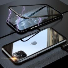 Магнитен калъф Bumper Case 360° FULL за Apple iPhone 11 Pro Max 6.5" - прозрачен / черна рамка