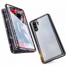 Магнитен калъф Bumper Case 360° FULL за Samsung Galaxy Note 10 Plus N975 - прозрачен / черна рамка