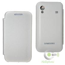 Кожен калъф Flip тефтер за Samsung Galaxy Ace S5830 - бял
