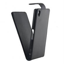 Кожен калъф Flip тефтер за Sony Xperia Z3 - черен