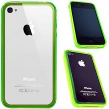 Силиконова обвивка за Apple iPhone 4 / 4G / 4S - Bumper - зелен