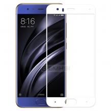 3D full cover Tempered glass screen protector Xiaomi Mi 6 / Mi6 / Извит стъклен скрийн протектор Xiaomi Mi 6 / Mi6 - бял