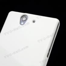Силиконов калъф ТПУ за Sony Xperia Z L36h Yuga - бял с брокат