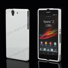 Силиконов калъф ТПУ за Sony Xperia Z L36h Yuga - бял с брокат