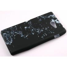 Силиконов калъф / гръб / TPU за Sony Xperia M2 - черен / водни капки