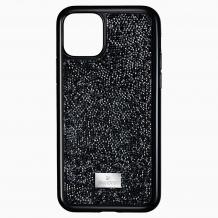 Луксозен твърд гръб Swarovski за Samsung Galaxy S20 - черен / камъни 