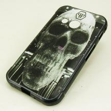 Силиконов калъф / гръб / TPU за Huawei Y5 2017 / Huawei Y6 2017 - черен / череп