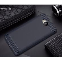Силиконов калъф / гръб / TPU за Huawei Y5 2017 / Huawei Y6 2017 - тъмно син / carbon