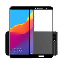 3D full cover Tempered glass screen protector Huawei Y5 2018 / Извит стъклен скрийн протектор Huawei Y5 2018 - черен