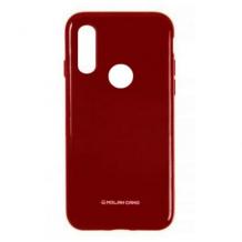 Силиконов калъф / гръб / Molan Cano Glossy Jelly Case за Huawei Y7 2019 - бордо / гланц / брокат