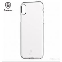 Оригинален силиконов калъф / гръб / TPU Baseus Simple Series Pluggy Case за Apple iPhone X - прозрачен