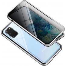 Магнитен калъф Bumper Case 360° FULL за Samsung Galaxy S20 Plus - прозрачен / сребриста рамка