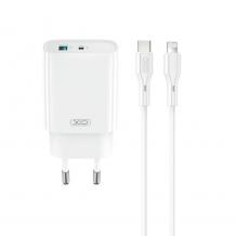 Зарядно устройство комплект XO CE30 PD 30W 1x USB-C 1x USB + USB-C - Lightning кабел