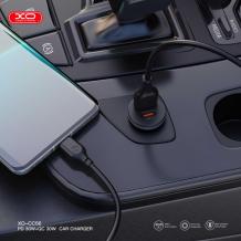 Зарядно устройство за кола комплект XO CC56 PD 30W QC 1x USB 1x USB-C с кабел USB - USB-C