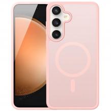 Луксозен гръб / кейс / Matte Case с безжично зареждане MagSafe за Samsung Galaxy S25 FE - розов