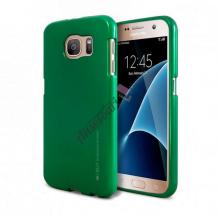 Луксозен силиконов калъф / гръб / TPU MERCURY i-Jelly Case Metallic Finish за Samsung Galaxy S6 G920 - зелен