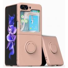 Силиконов твърд гръб TPU кейс / Case Magnetic Finger Ring Car Holder за Samsung Galaxy Z Flip 5 - телесен