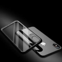 Луксозен гръб USAMS MIYA Series за Apple iPhone X - прозрачен / черен кант