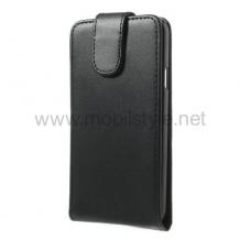 Кожен калъф Flip тефтер със силиконов гръб Flexi за Samsung Galaxy S5 mini SM-G800 - черен