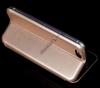 Луксозен кожен калъф Flip тефтер със стойка WUW за Apple iPhone 7 - златист
