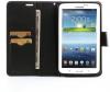 Кожен калъф Flip тефтер Mercury GOOSPERY Fancy Diary със стойка за Samsung Galaxy Tab 4 8.0" T330 - черен