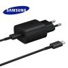 Оригинално зарядно 220V за Samsung Galaxy A72 / A72 5G Fast Charger / Type-C 25W - черно