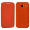 Кожен калъф Flip Cover за Samsung Galaxy Core I8260 / I8262 - оранжев