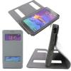 Кожен калъф Flip Cover S-View тип тефтер Puloka SS Case за Samsung Galaxy Note 4 N910 / Samsung Note 4 - сив със стойка
