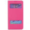 Кожен калъф Flip Cover S-View тип тефтер Puloka SS Case за Samsung Galaxy Note 4 N910 / Samsung Note 4 - цикламен със стойка