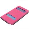 Кожен калъф Flip Cover S-View тип тефтер Puloka SS Case за Samsung Galaxy Note 4 N910 / Samsung Note 4 - цикламен със стойка