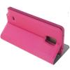 Кожен калъф Flip Cover S-View тип тефтер Puloka SS Case за Samsung Galaxy Note 4 N910 / Samsung Note 4 - цикламен със стойка