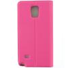 Кожен калъф Flip Cover S-View тип тефтер Puloka SS Case за Samsung Galaxy Note 4 N910 / Samsung Note 4 - цикламен със стойка