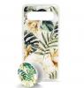 Луксозен силиконов калъф / гръб / TPU Summer Breeze с Popsocket за Samsung Galaxy S8 Plus G955 - Palm leaves