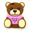 Силиконов калъф / гръб / TPU 3D за Apple iPhone 7 / iPhone 8 - Teddy Bear / This Is Not A Love Me Toy / розов