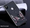 Луксозен твърд гръб KINGXBAR Swarovski Diamond за Apple iPhone X / iPhone XS - прозрачен / черен кант / лебед