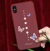 Луксозен твърд гръб със силиконов кант KINGXBAR Swarovski Diamond за Apple iPhone XS Max - червен / Butterfly